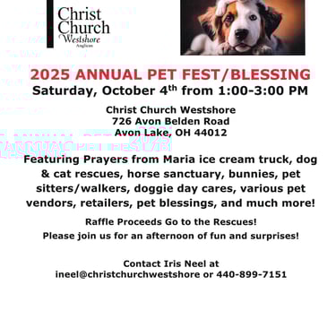 Christ Church Westshore Pet Fair/Blessing flyer