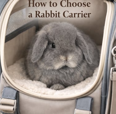 Hot Cross Buns' Nora testing out a rabbit carrier 