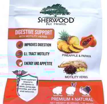 Hot Cross Buns' recommended supplies list - Sherwood Pet Health Digestive Support tablets