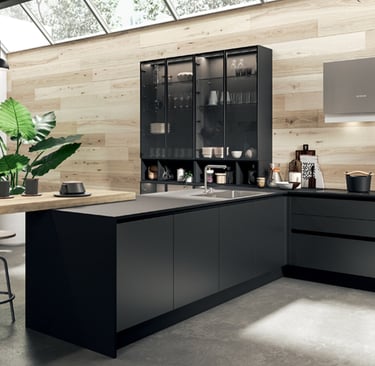 cuisine noire et bois