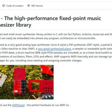 AMY Synth Github page.