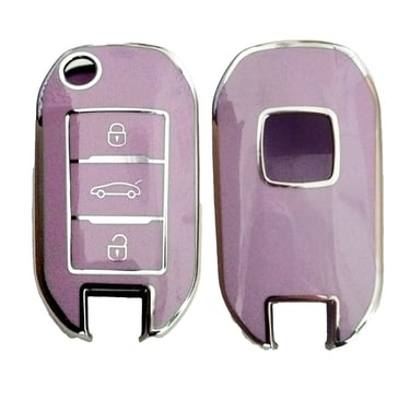 Glanzende lila autosleutelcover voor Citroen