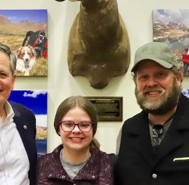 Choral and I pose after talking to Senator Daines about Covid restriction overreach in DC