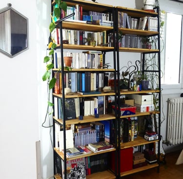 bibliothèque métal bois
