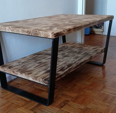 table basse métal bois