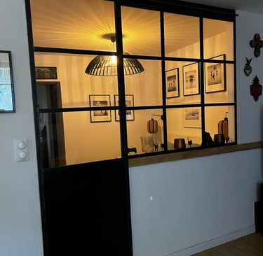 verrière et porte coulissante séparation chambre
