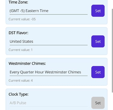 Clock controller screen 3