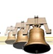 Peal of bells in a line