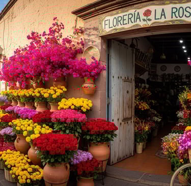 outside flower shop in mexico