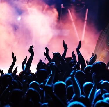 A crowd in front of stage with band ripit encore