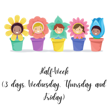 a row of plant pots and children's faces