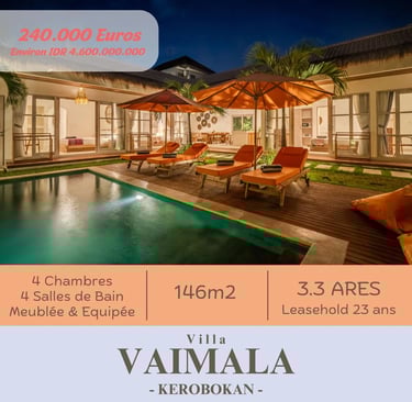 construction de villas a Bali, investir a Bali