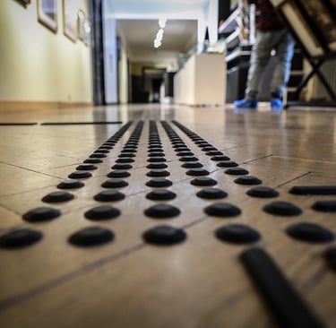 Guiding path for the blind.