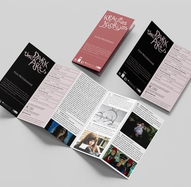 4-fold leaflet for the exhibition The Dark Arts.