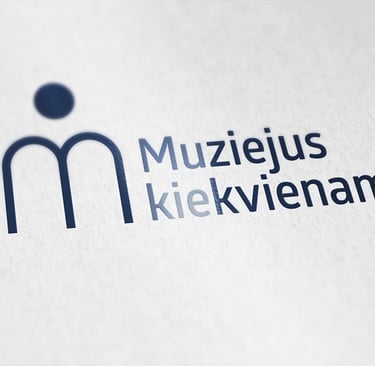 "Museum for all" logotype. Dark blue on a white background.