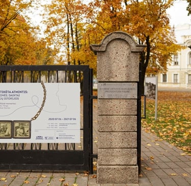 Stand for the exhibition at the Presidential house in Kaunas.