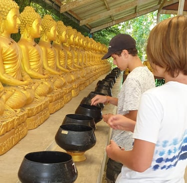 thailand phuket big buddha 32 alms bowls make a wish