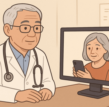 Imagen ilustrativa de consulta en línea con médico del Protocolo Coimbra.