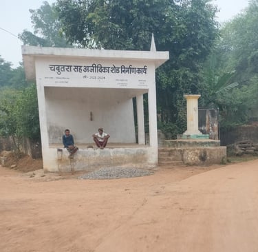 two person sit on chabutra
