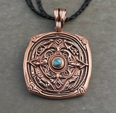 Copper pendant with stone