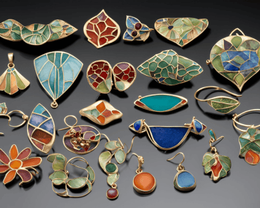 Plique-a-jour jewelry samples