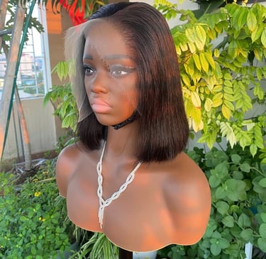 13x6 frontal bob wig 10 inch bone straight handcrafted from Vietnamese raw hair by VietSilkHair