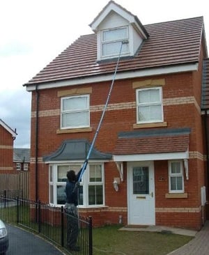 reaching and cleaning all windows