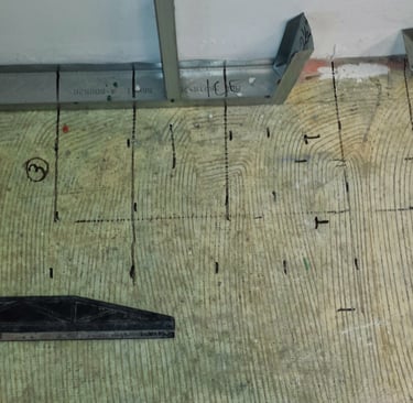 Typical GPR RADAR scan to locate a sink drain.