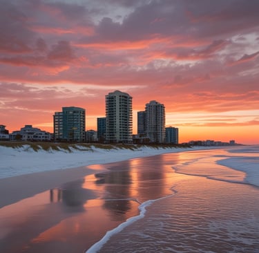 Jax Beach at sunset