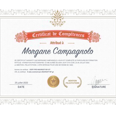 diplôme photographe