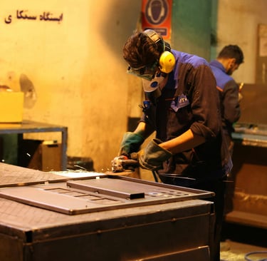 worker using machine