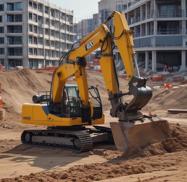 A close-up view of mechanical components featuring a chain and a series of cylindrical parts with golden and red structural elements. The chain is wound around a sprocket, and the parts are supported by a red frame with yellow bolts.