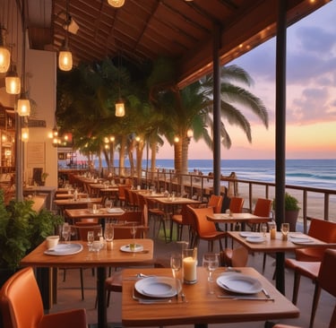 A nighttime scene featuring a large billboard displaying various real estate project logos and names. The billboard includes logos for 'Khang Dien,' 'The Classia,' 'Safira,' 'Mega Residences,' and 'Mega Ruby.' The setting is outdoors with a streetlight illuminating part of the billboard, and an apartment building is visible in the background. Palm trees and street signs are present in the foreground.