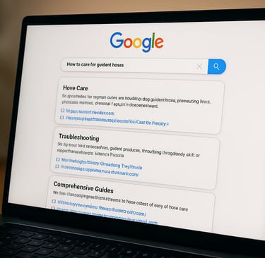 Tela de computador exibindo uma página de resultados do Google organizada por inteligência artificia