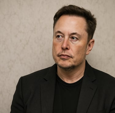 Elon Musk sentado em frente a um computador com a rede social X (antigo Twitter) aberta na tela, exi