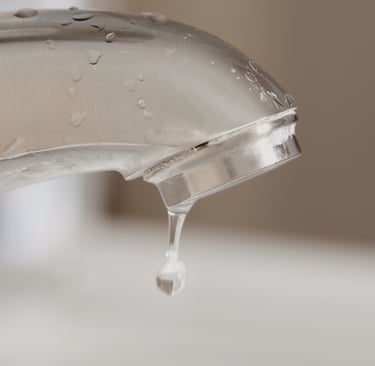 Faucet dripping water