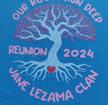 Logo and Print for Family Reunion Polo