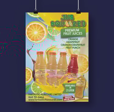 A poster for fresh Juices