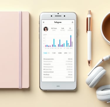 a phone with a notepad and headphones on it