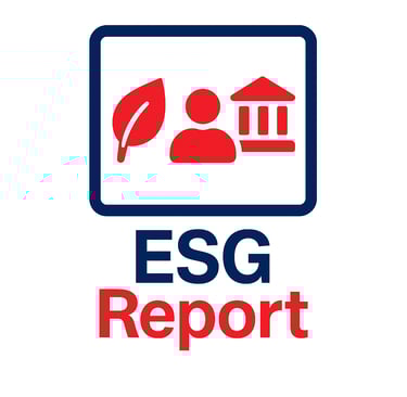 a logo for the esg report on the esg report