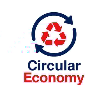 a circular shaped circular logo with a recycling bin