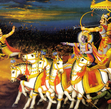 Vishnu conduzindo a carruagem