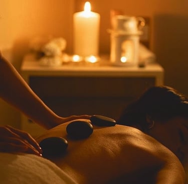 a man getting a massage at a spa