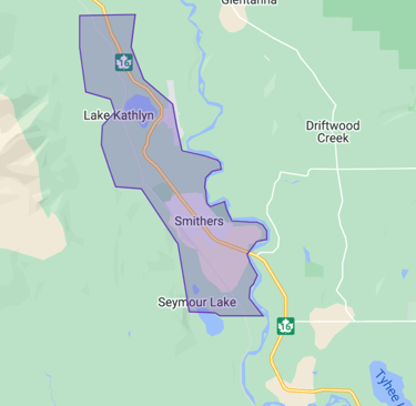 A map of the delivery area for Grouse House Farm home deliveries