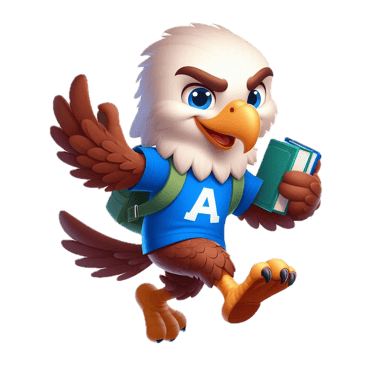 Aguila de camino a la escuela