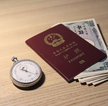 a passport and money on a table
