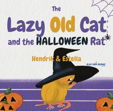 the lazy old cat and the Halloween rat blue fork rhymes picture book