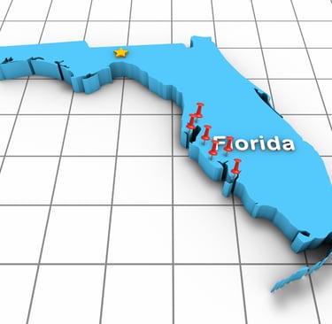 Florida map west coast marked