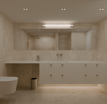 Lofto vonios interjero projektas