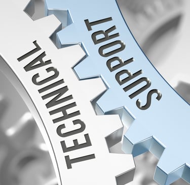 Cogwheels with technical support engraved.